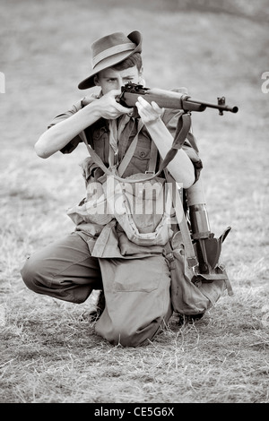 WW2 Re-Enactors - British Soldier Stock Photo