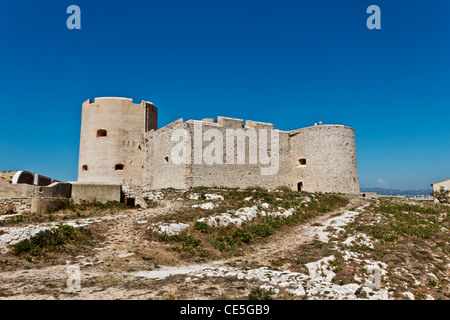 château d'If, the Island Ile d'If, Prison of The Count of Monte Cristo according to Alexander Dumas, bay of Marseille, France Stock Photo