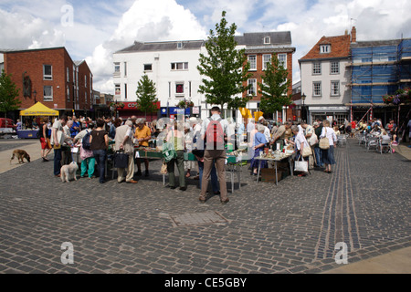 Street Market Abingdon Oxfordshire July 2009 Stock Photo