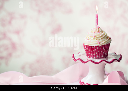Birthday cupcake Stock Photo