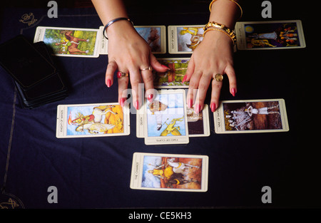 tarot card reading Stock Photo