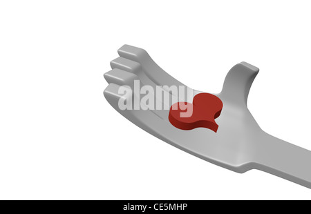 heart on the palm Stock Photo