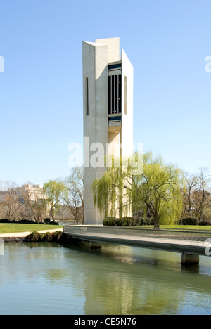 The National Carillon, situated on Aspen Island in Lake Burley Griffin, Canberra, Australian Capital Territory, Australia Stock Photo