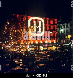 Hédiard luxury food caterer and store, Christmas time at night, Paris, France, Europe Stock Photo