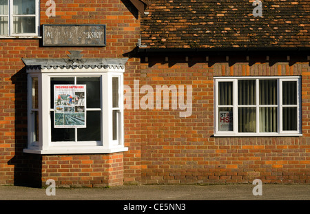 A large anti HS2 campaign protest poster in a window in Wendover Bucks. Stock Photo