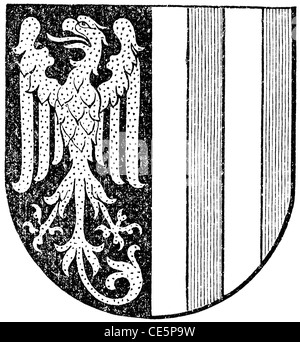 Coat of arms of the state of Upper Austria (Austro-Hungarian Monarchy). Stock Photo