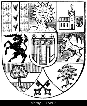 Coat of arms of Vorarlberg, (Austro-Hungarian Monarchy). Stock Photo