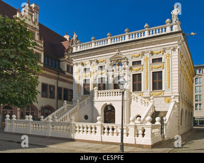 Old Stock Exchange at the Naschmarkt Square, Leipzig, Saxony, Germany, Europe Stock Photo