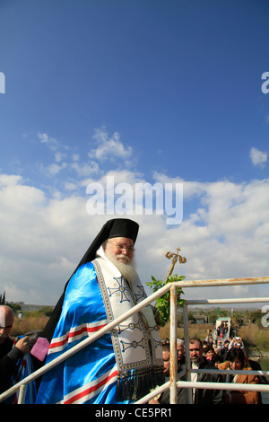 Israel, Capernaum by the Sea of Galilee, Theophany holiday at the Greek Orthodox Church of the Twelve Apostles Stock Photo