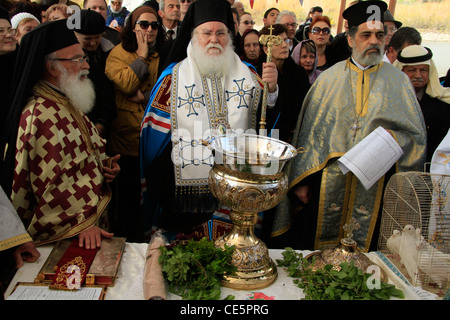 Capernaum, Theophany holiday at the Church of the Twelve Apostles Stock Photo