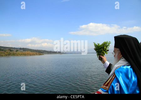 Capernaum, Theophany holiday at the Church of the Twelve Apostles Stock Photo