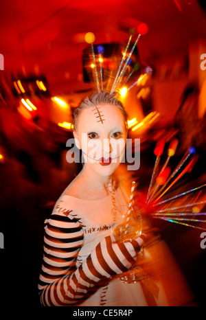 Fancy dress party in the theme of film director Tim Burton. Stock Photo