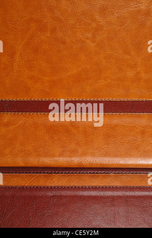 Brown leather stitched background Stock Photo