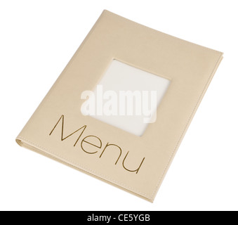 Beige leather menu cover Stock Photo