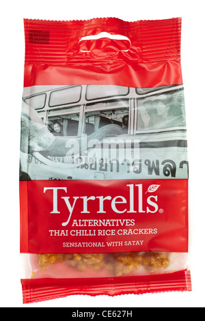 Packet of Thai chilli rice crackers from Tyrrells Stock Photo