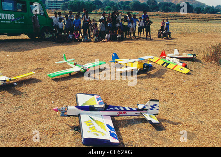 Aero modelling ; Aeromodelling ; show ; Radio Controlled Aircraft ; Virar ; Maharashtra ; India ; asia Stock Photo