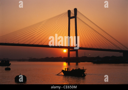 Vidyasagar Setu ; Second Howrah Bridge over Hooghly river ; Calcutta ; Kolkata ; West Bengal ; India ; asia Stock Photo