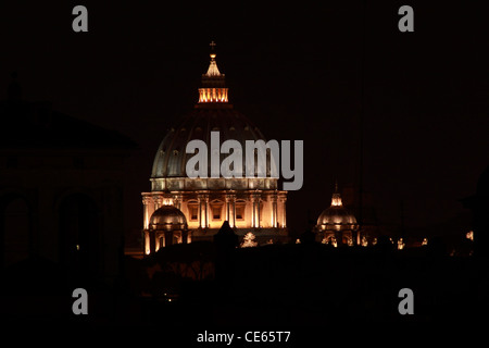 A nigh view of the dome of Saint Peter Basilica in Vatican City - Rome Stock Photo