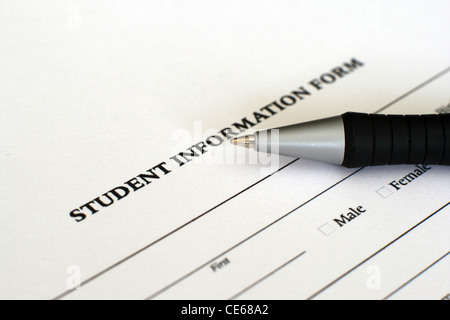 student information form Stock Photo