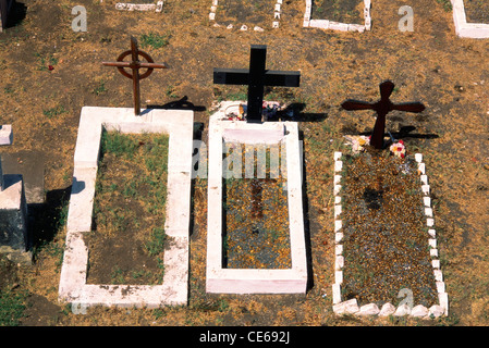 Cemetery ; Graveyard ; Nani Daman fort ; St. Jerome Fort ; Daman ; Daman and Diu ; union territory ; UT ; India ; Asia Stock Photo