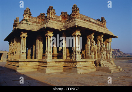 Musical columns ; Vittala temple 15th century ; Hampi ; Hospet ; Karnataka ; India Stock Photo