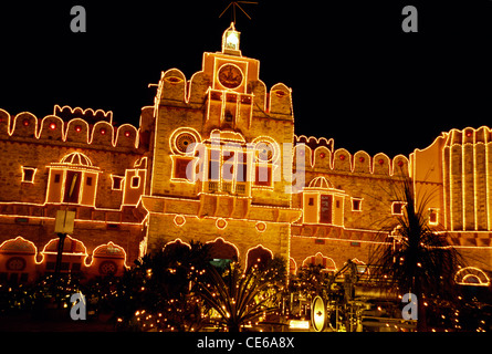 Diwali Festival lights ; Kesargarh palace ; Illuminated Kesargarh ; Gulabi Nagar ; Jaipur ; Rajasthan ; India ; Asia Stock Photo