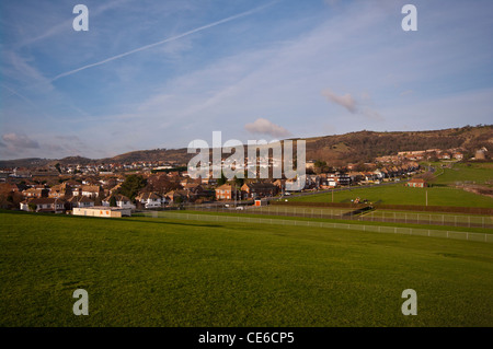 The Coastal Town Of Folkestone Kent UK as seen from the Warren Country Park Stock Photo