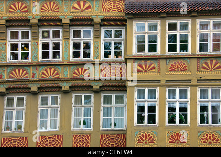 Façade of oldest wooden house in timberframe at Hannover in the Burgstraße 12, Lower Saxony, Germany Stock Photo