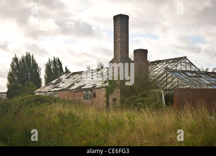 A dilapidated Greenhouse Stock Photo