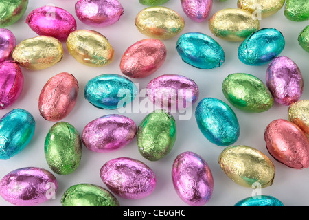 Easter eggs decorations on white Stock Photo