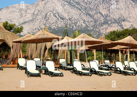 Beach at Mediterranean Sea, Antalya, Turkey Stock Photo