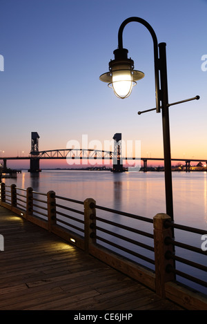 Riverwalk, Cape Fear River, Wilmington, North Carolina, USA Stock Photo ...