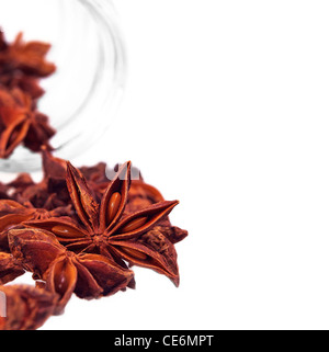 dried anise star spice illicium verum isolated on white Stock Photo
