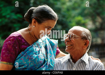 Old man and woman looking at each other MR#318&319 Stock Photo