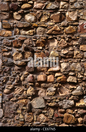 stone brick wall of bassein fort ; vasai ; Palghar district ;  konkan ; maharashtra ; india ; asia Stock Photo