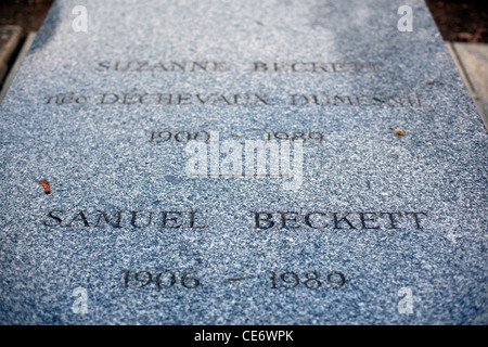 The grave of Irish author Samuel Beckett in Montparnasse Cemetery, Paris (1906-1989) Stock Photo