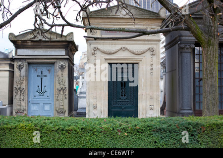 Tombs in Montparnasse Cemetery, Paris Stock Photo