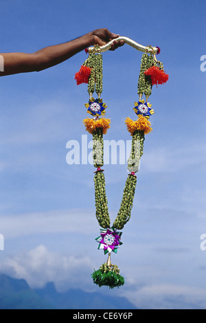 Cardamom garland ; India ; Asia Stock Photo