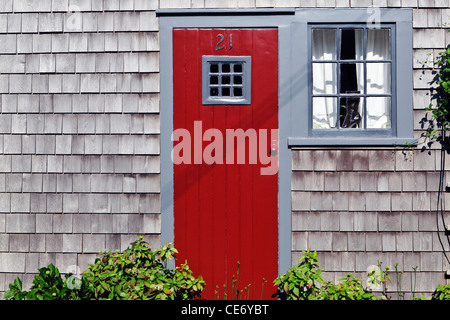 Historic Shingle Style Cottage Siasconset Nantucket Island Cape Cod Massachusetts USA Stock Photo