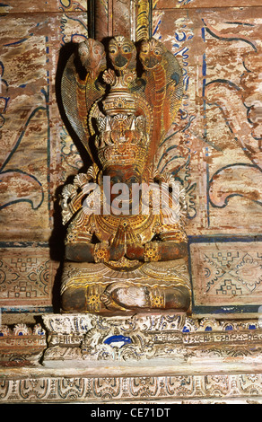 MAA 82412 : wood carving in Avittathur siva temple trichur thrissur kerala india Stock Photo