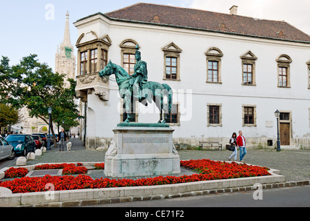 Statue of Andras Hadik, Castle Hill District (Varhegy), Buda, Budapest, Hungary. Stock Photo