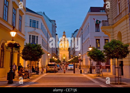 St. Stephen's Basilica (Szent Istvan Bazilika) from Zrinyi utca, Pest, Budapest, Hungary. Stock Photo