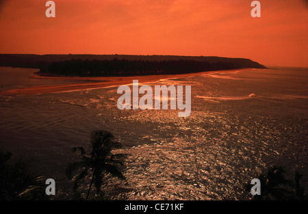 MMN 82474 : aerial sunset view from Tiracol fort goa india Stock Photo