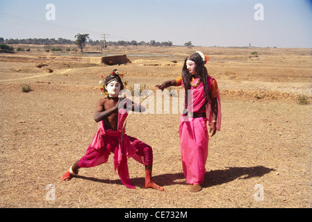 DBA 84355 : Indian Chow folk dancers ; bihar ; India Stock Photo