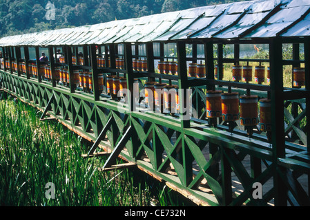 Buddhist prayer wheels ; Kha Chot Palri ; Khecheopalri Lake ; Gangtok ; Sikkim ; india ; asia Stock Photo