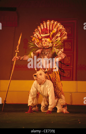 JSS 84380 : masked Indian Folk dance chou ; west bengal ; India Stock Photo