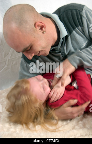 Father and Daughter having fun, family love Stock Photo