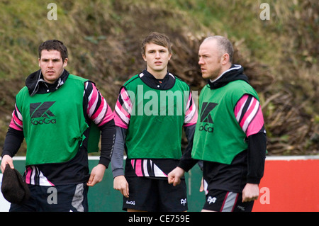 Ospreys 17-year-old rugby player Tom Prydie (middle). Stock Photo
