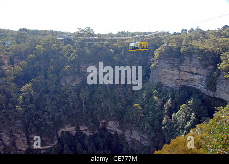 Skyway cable car in the blue mountains area. Stock Photo