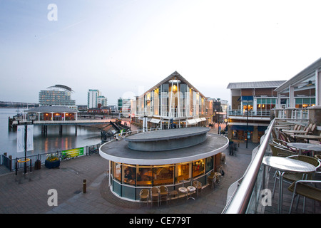 Mermaid Quay In Cardiff Bay, Wales, On A Warm Sunny Day Stock Photo - Alamy